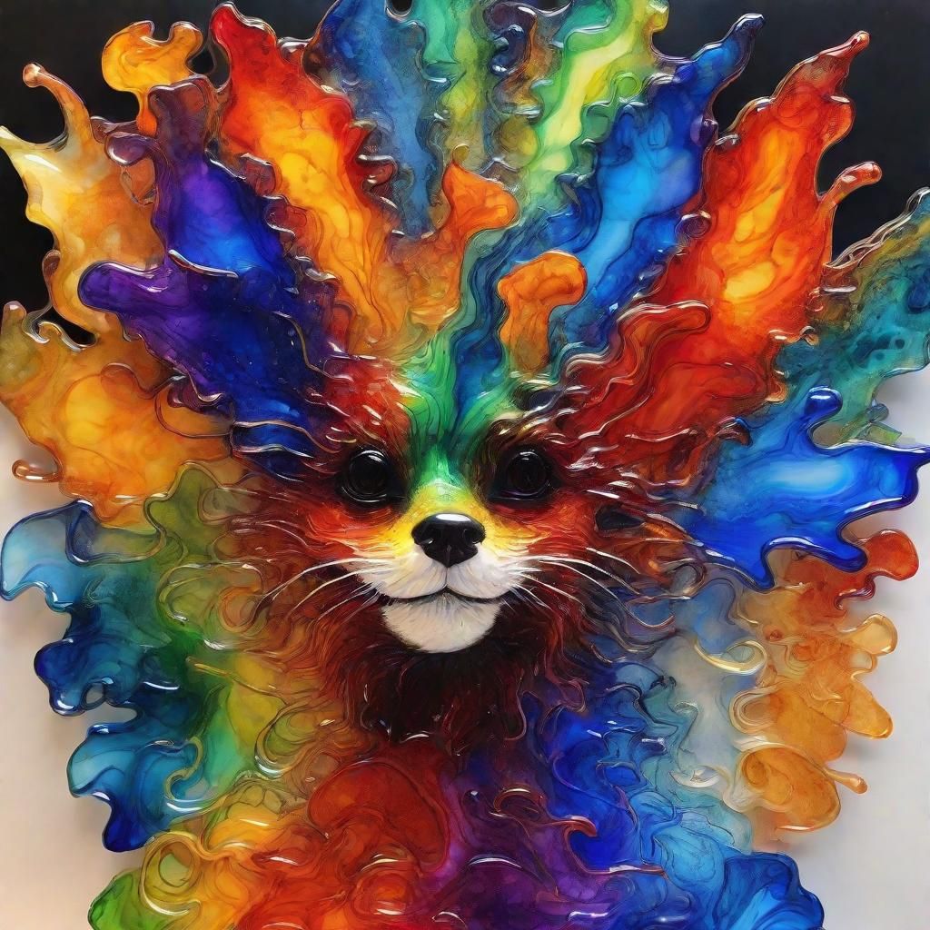 Alcohol Ink Poker Player in Glass Style