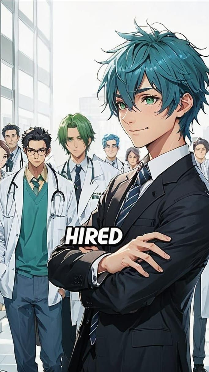 Anime-Style Hospital Scene with Confident Character
