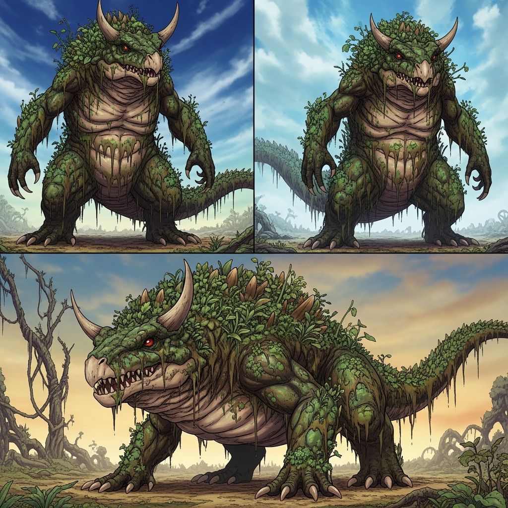 Colossal Kaiju Evolve in Swampy, Plant-Overgrown Worlds