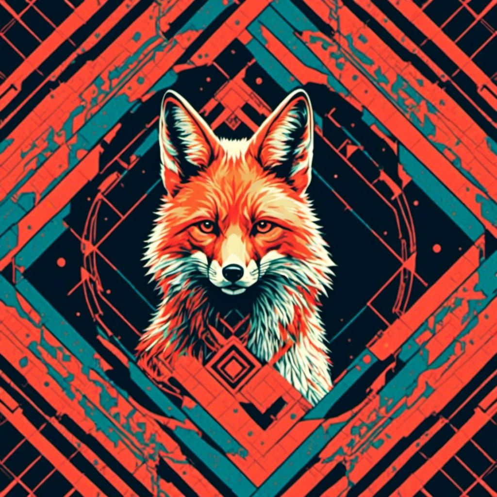 Geometric Fox: Abstract Digital Art