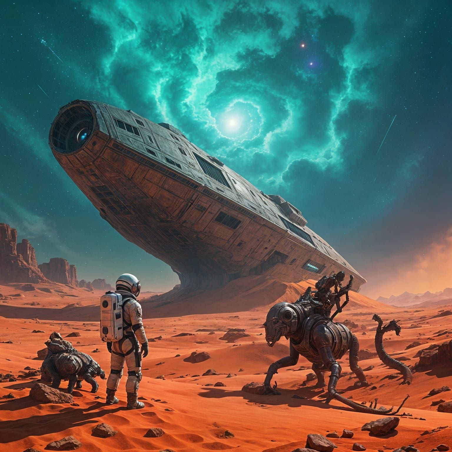 Astronaut Discovers Ancient Spaceship on Alien World