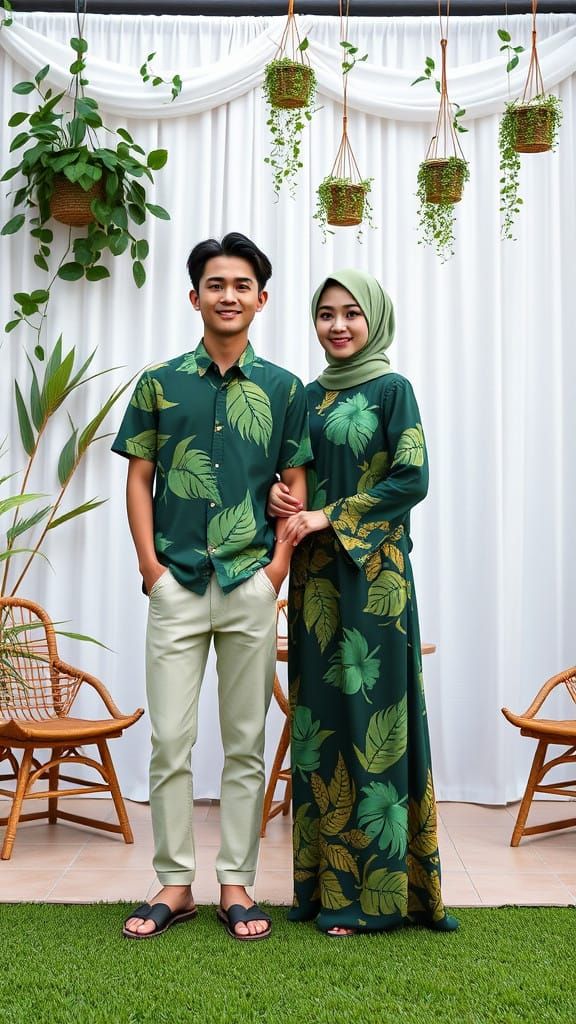 Indonesian Couple in Elegant Outdoor Setting