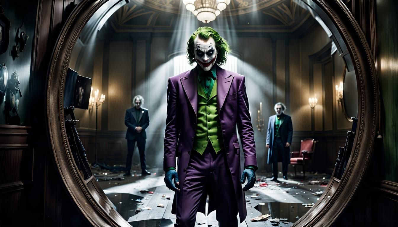 The Joker in Broken Mirror: Cinematic Portrait