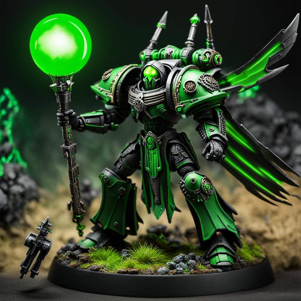 Necron Overlord Reanimates Warrior with Green Energy