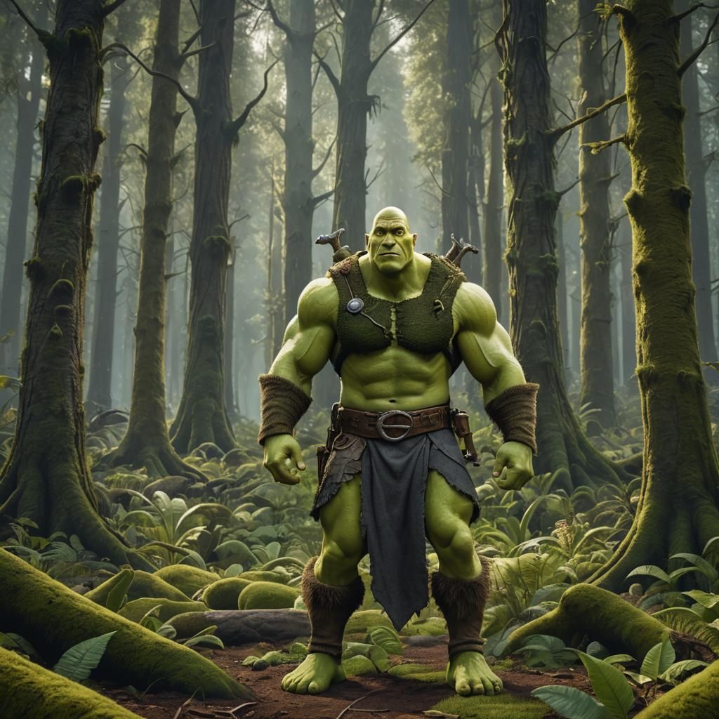 Dwayne Johnson as Shrek: Fantasy Concept Art