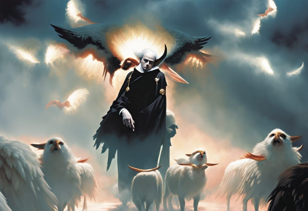 Heavenly Angel in Dark Fantasy Art Style