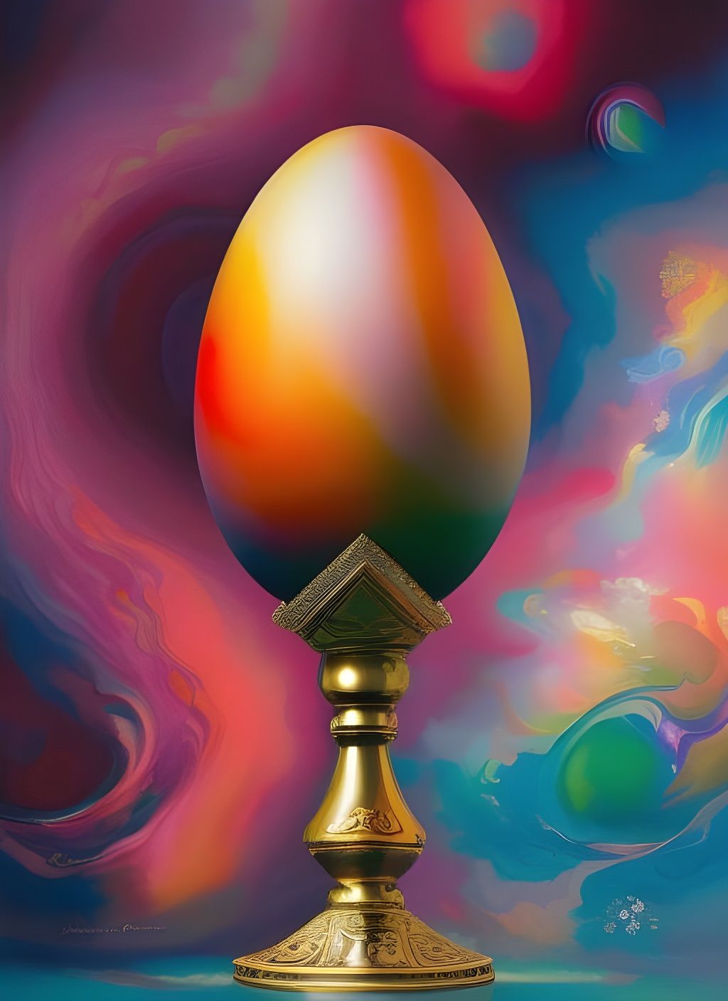 Fabergé Egg in Splash Color Painting Style
