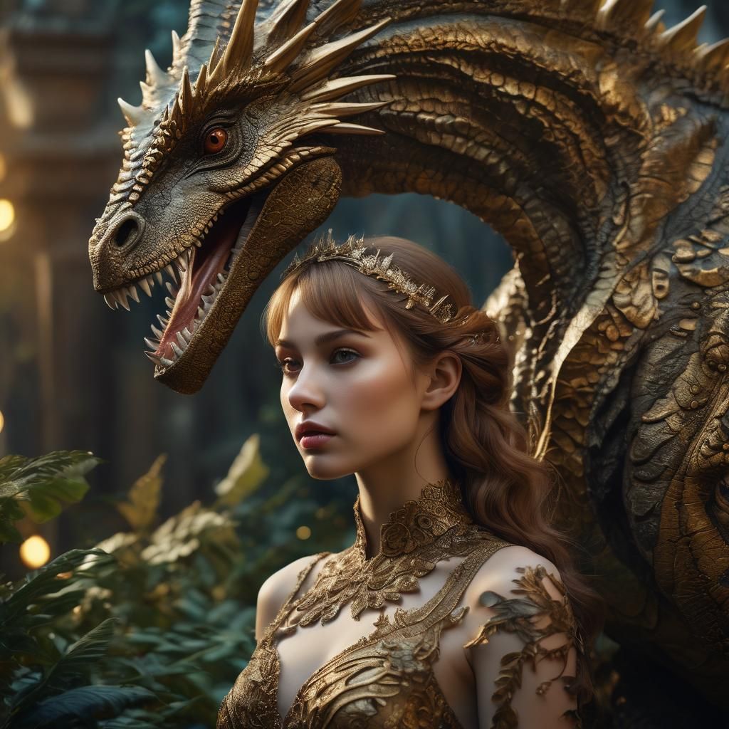 Ethereal Fantasy Portrait in Warm, Golden Light