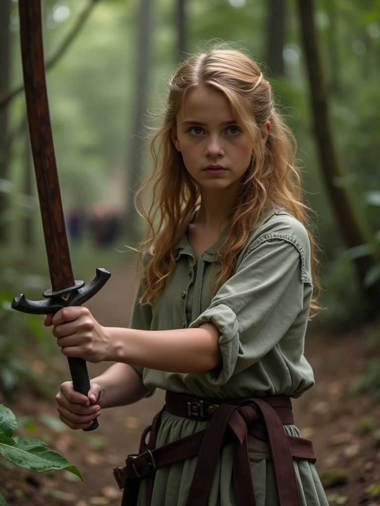 Annabeth Chase Sword Practice at Camp Half-Blood