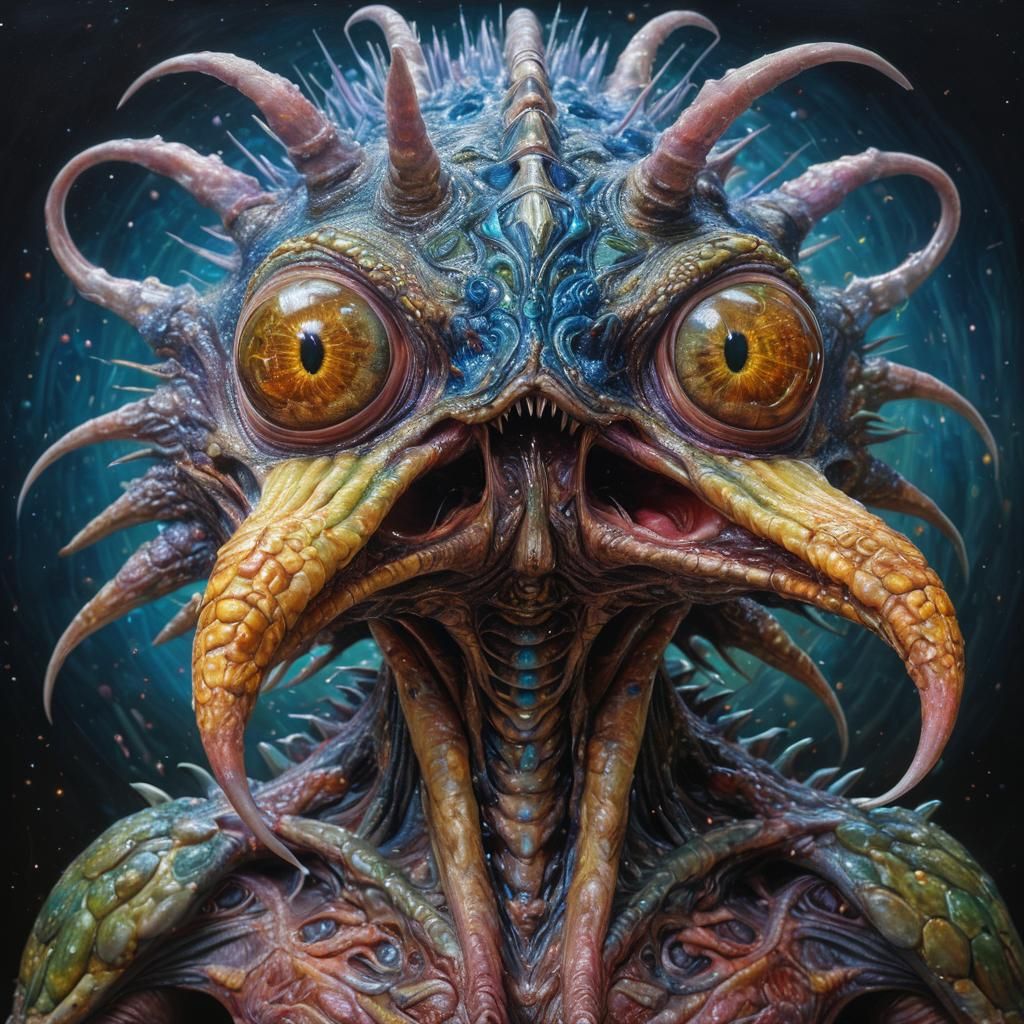 Exotic Xeno Biologies: Hyperreal Creatures in Oil