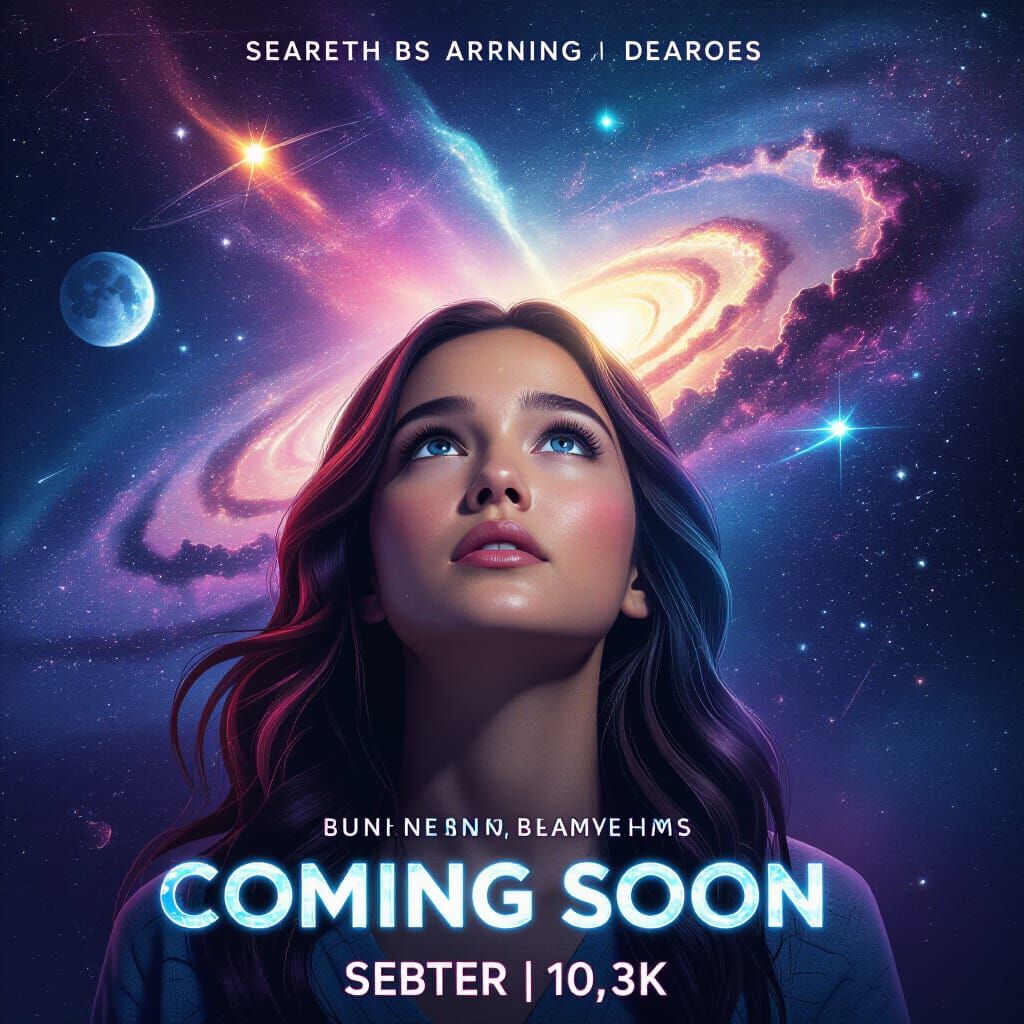 Christmas Movie Poster in Cosmic Mixed Media