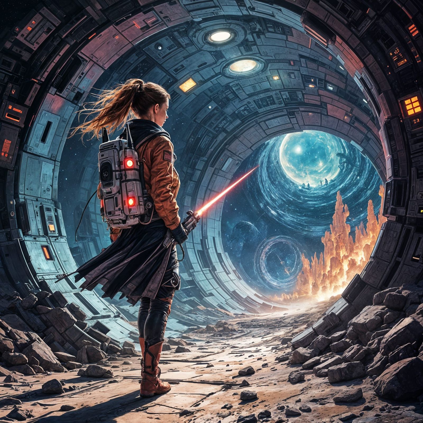 Space Explorer in Alien Ship