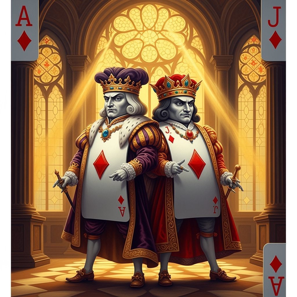 Baroque Kings: Ace & Jack of Diamonds in Royal Splendor