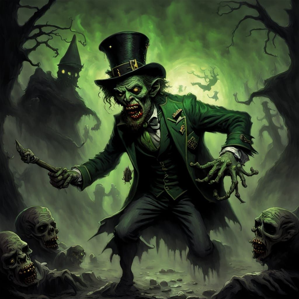 Dark Fantasy Leprechaun Horror in a Grim, Gothic Style