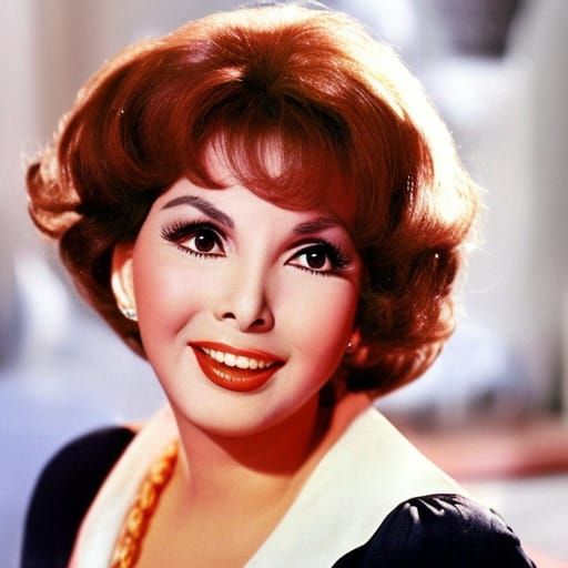 Gina Lollobrigida Portrait in Anime Manga Style