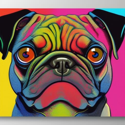 Hyperdetailed Pug in Pop Art Style