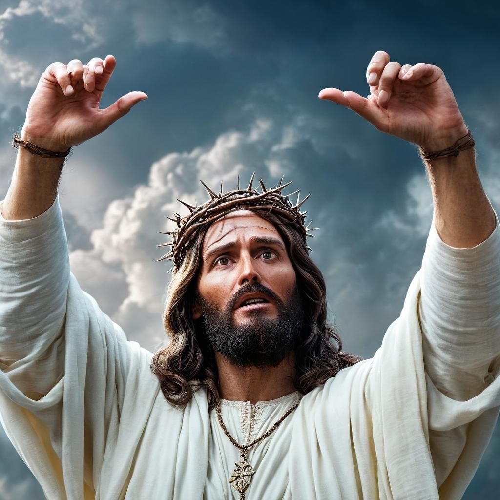 Jesus Christ Portrait Holding Earth