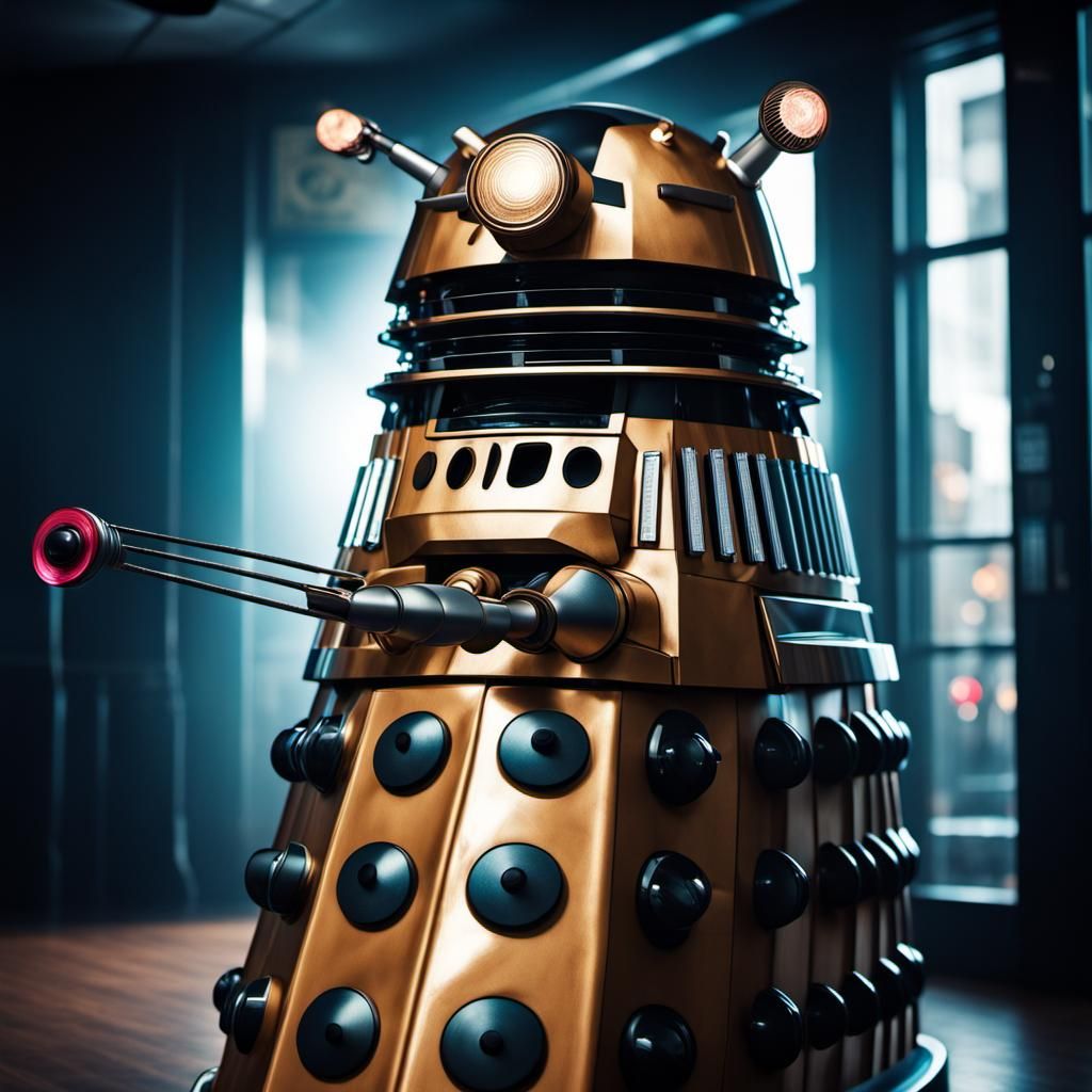Hyperrealistic Disco Dalek in Cinematic Lighting
