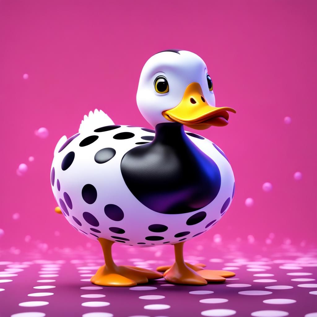 Polka Dot Duck: 3D Digital Art