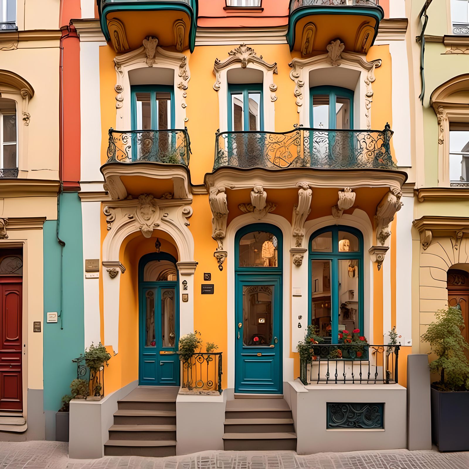 Colorful Neorococo Lodge in Prague: Art Nouveau Style