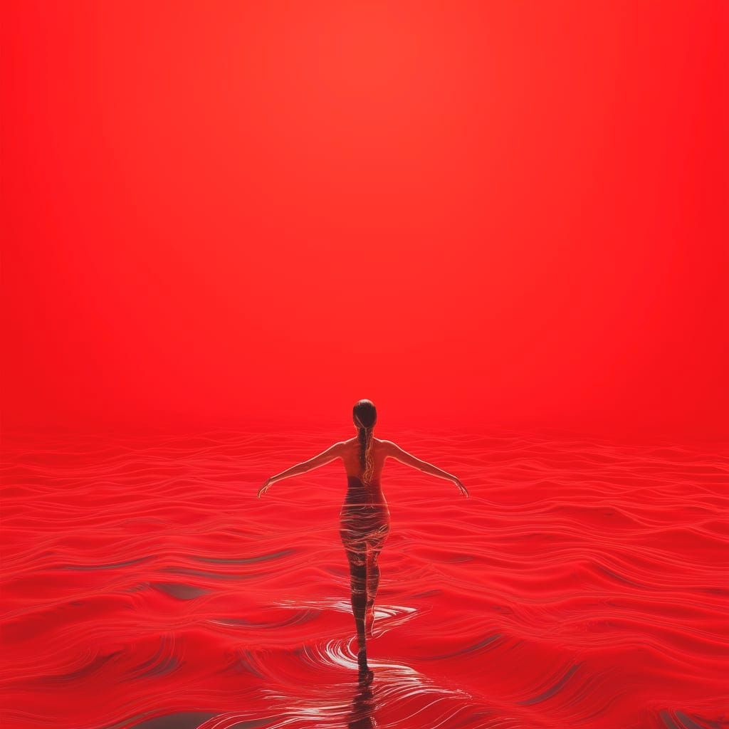 A Woman Steps into Endless Crimson Eternity