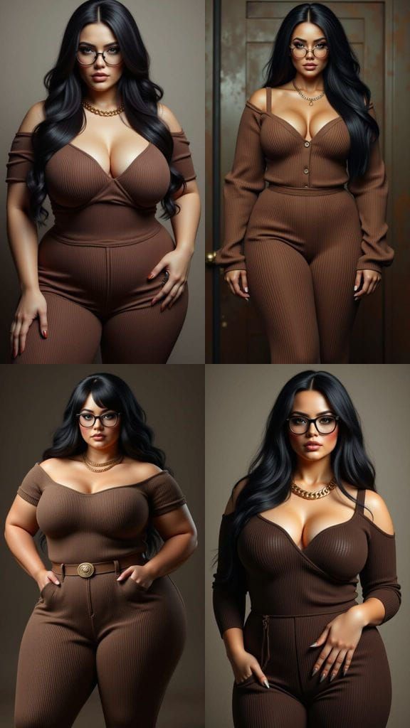 Curvy Lab Technician in Brown Jumpsuit