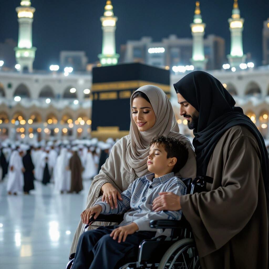 Family Prayer at the Holy Mosque of Makkah
