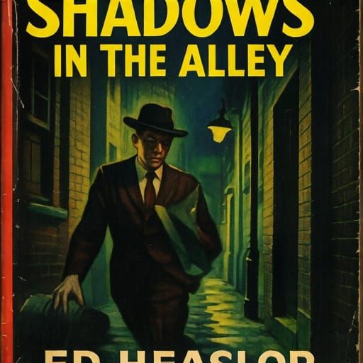1950s Pulp Noir Novel Cover: Shadows in the Alley