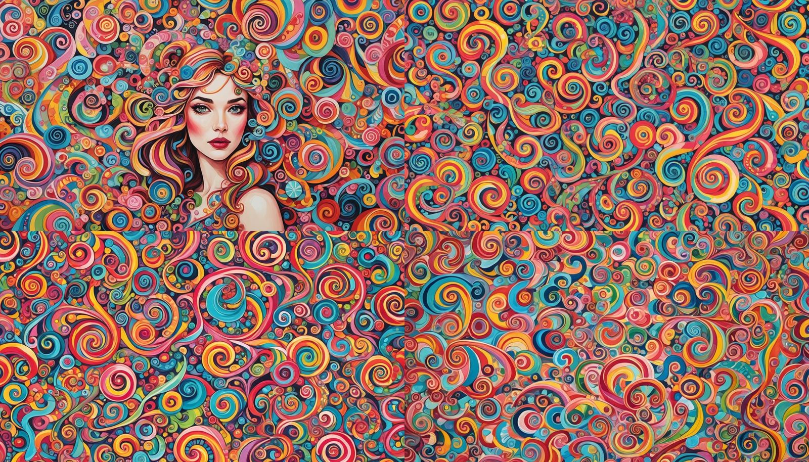 Vibrant Candyland Wonderland in Gouache Style