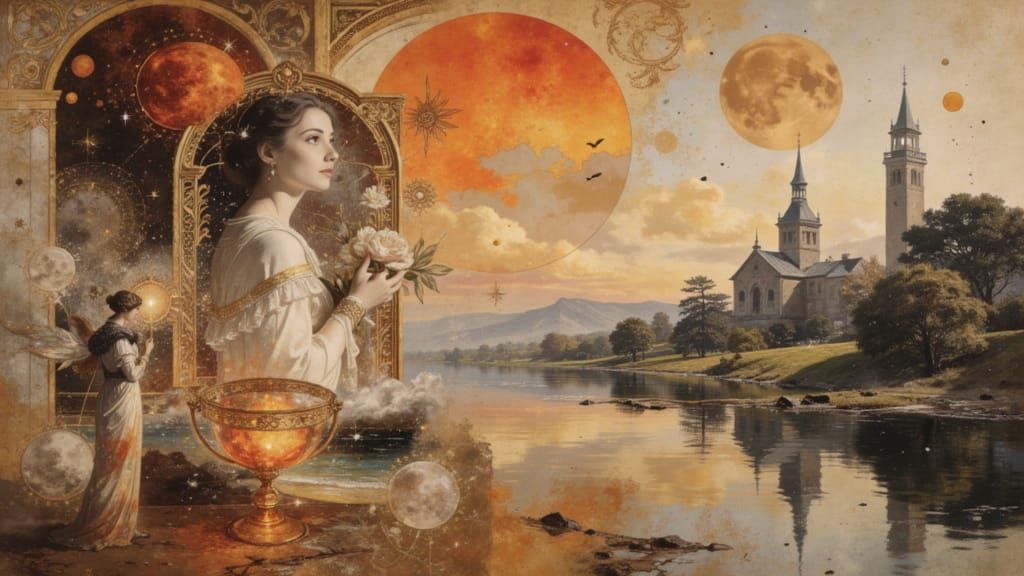 Abstract Retro Futuristic City Collage