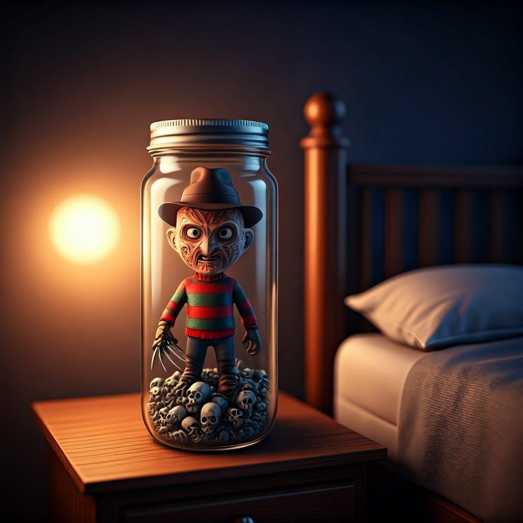 Miniature Freddy Kruger in Soul Jar