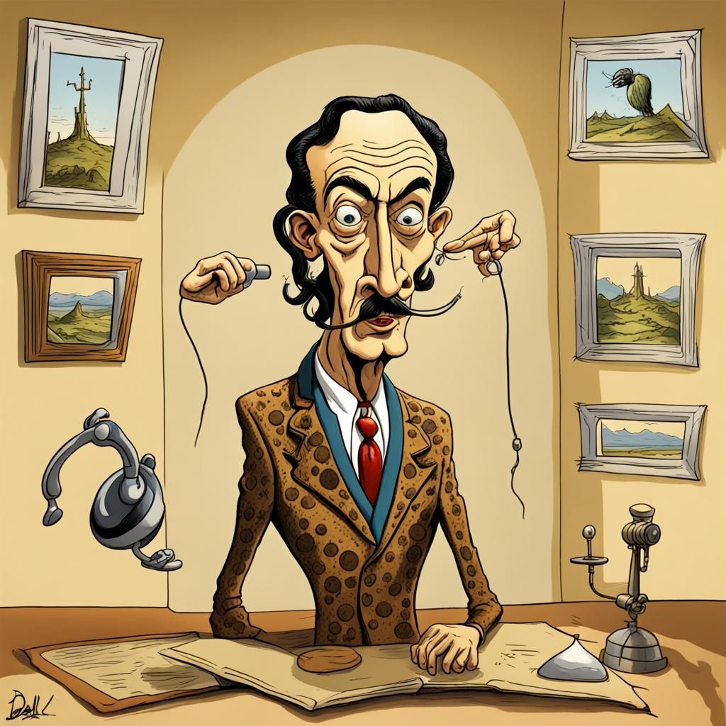 Surreal Cartoon in Style of Salvador Dali