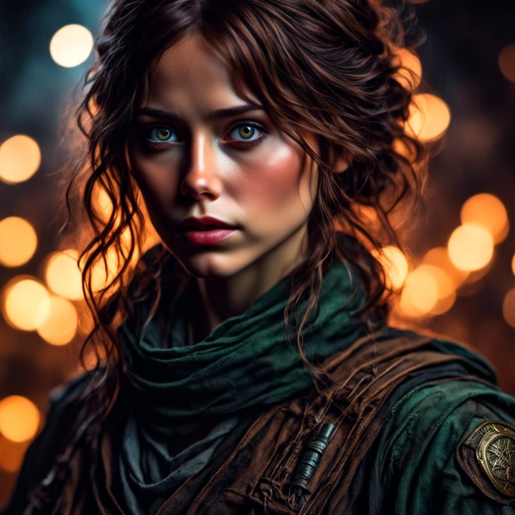 Jyn Erso Portrait in Cyberpunk Style