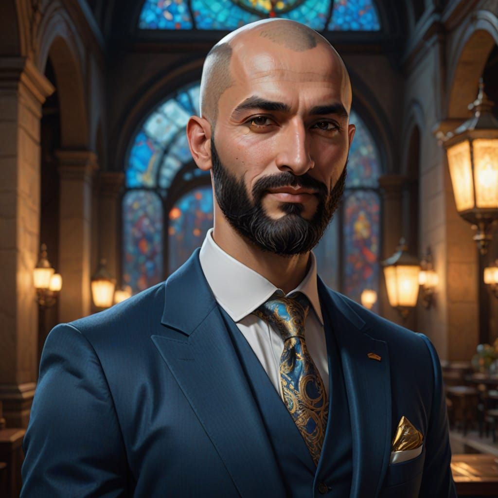 Dashing Turkish-Afghan Gentleman in Velvet Suit