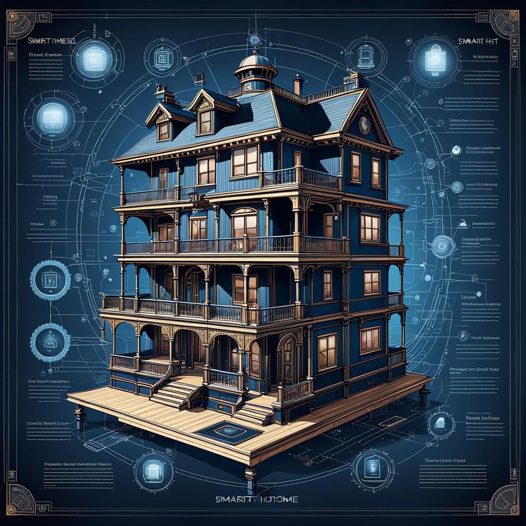 Smart Home Features in Steampunk Architectural Style