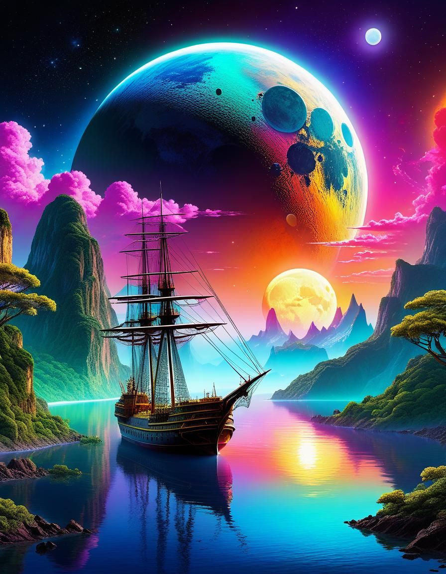 Fantasy planet landscape