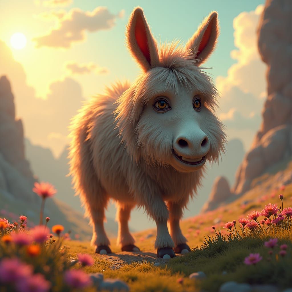 Surreal Donkey Dreamscape: A Fantastical Vision