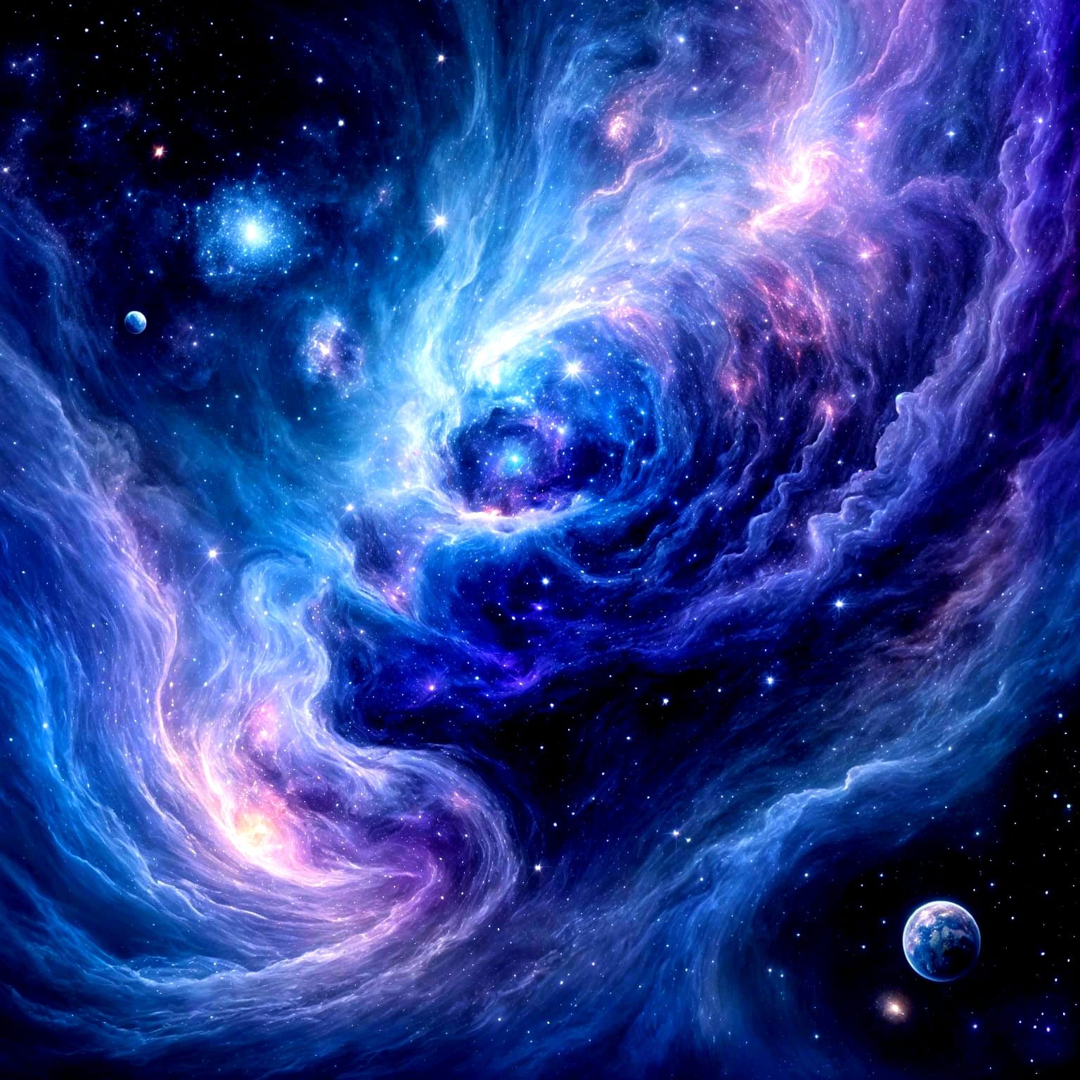 Cosmic Alien Portrait in Subtle Space Illusion