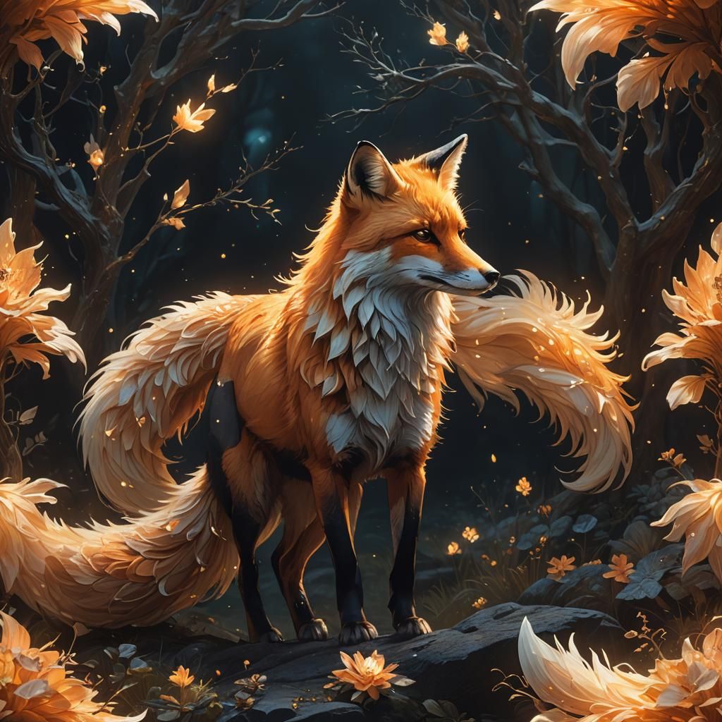 Glowing Fox in Ethereal Fantasy Concept Art