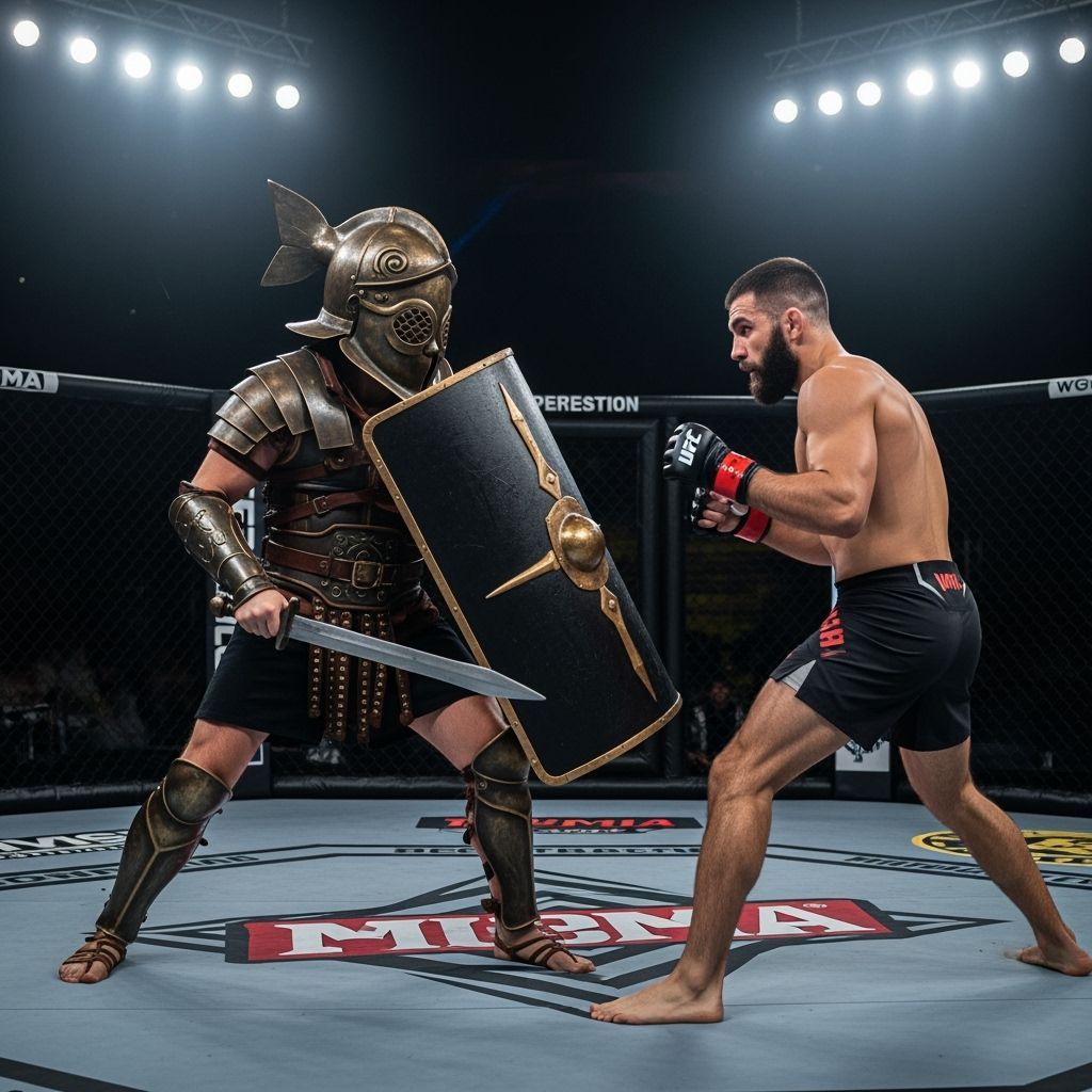 Gladiator vs MMA Fighter in Octagon