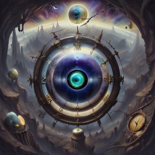 Surreal Eye Gazes Upon Alien Landscape in Dalí Style