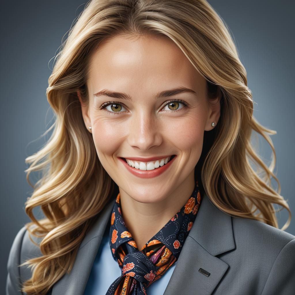 Professional Portrait of Smiling Woman in Corporate Attire