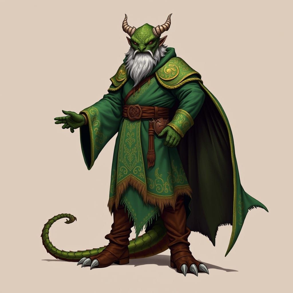 Majestic Dragonborn Wizard in Classic High Fantasy Style