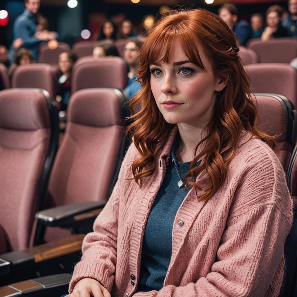 Young Woman at the Movie Theater