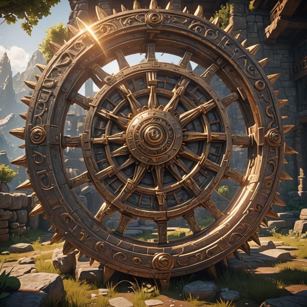 Epic 3D Sun Wheel in Cinematic Style