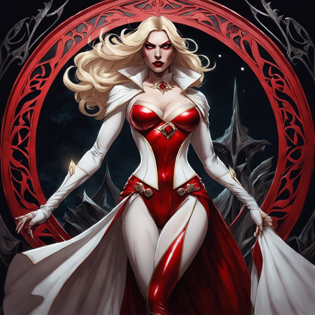 Vampire Witch Hybrid Embracing Power in Moonlit Splendor