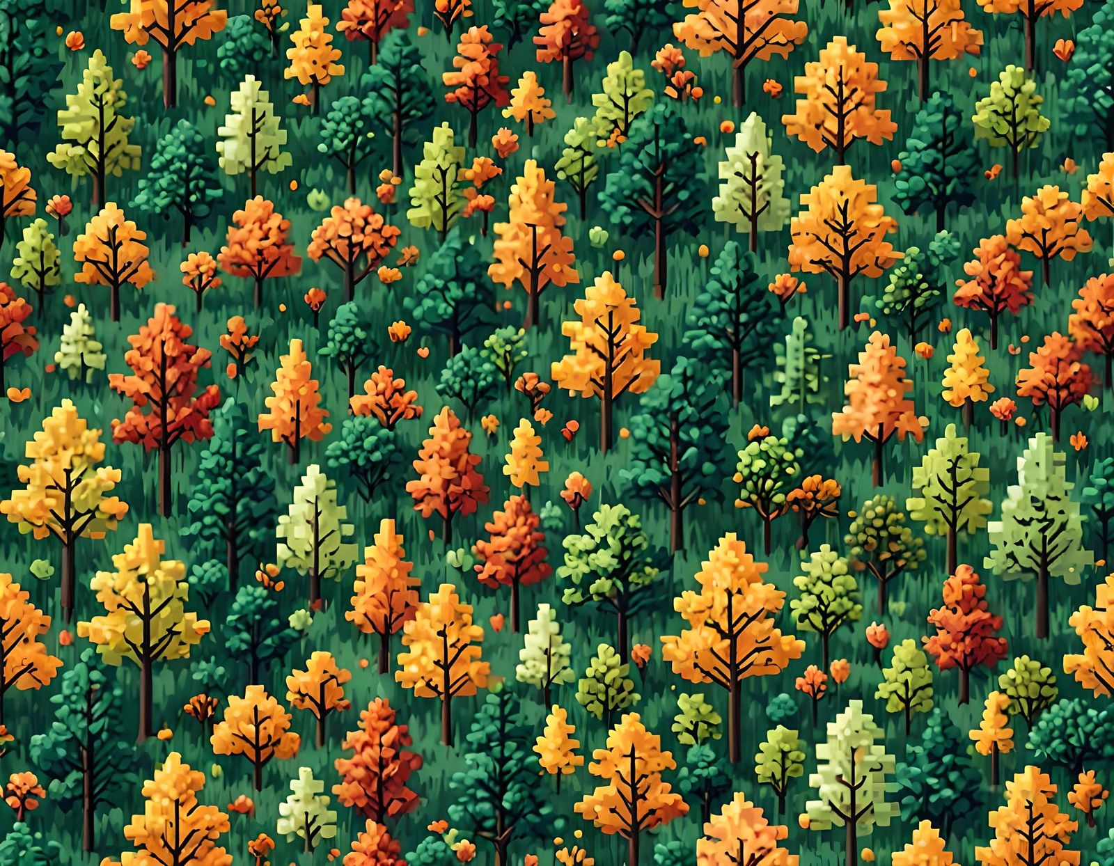 Pixel Forest: A Combination of Seasons