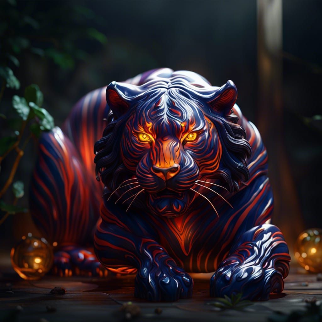Blown Glass Tiger: Fantasy Concept Art