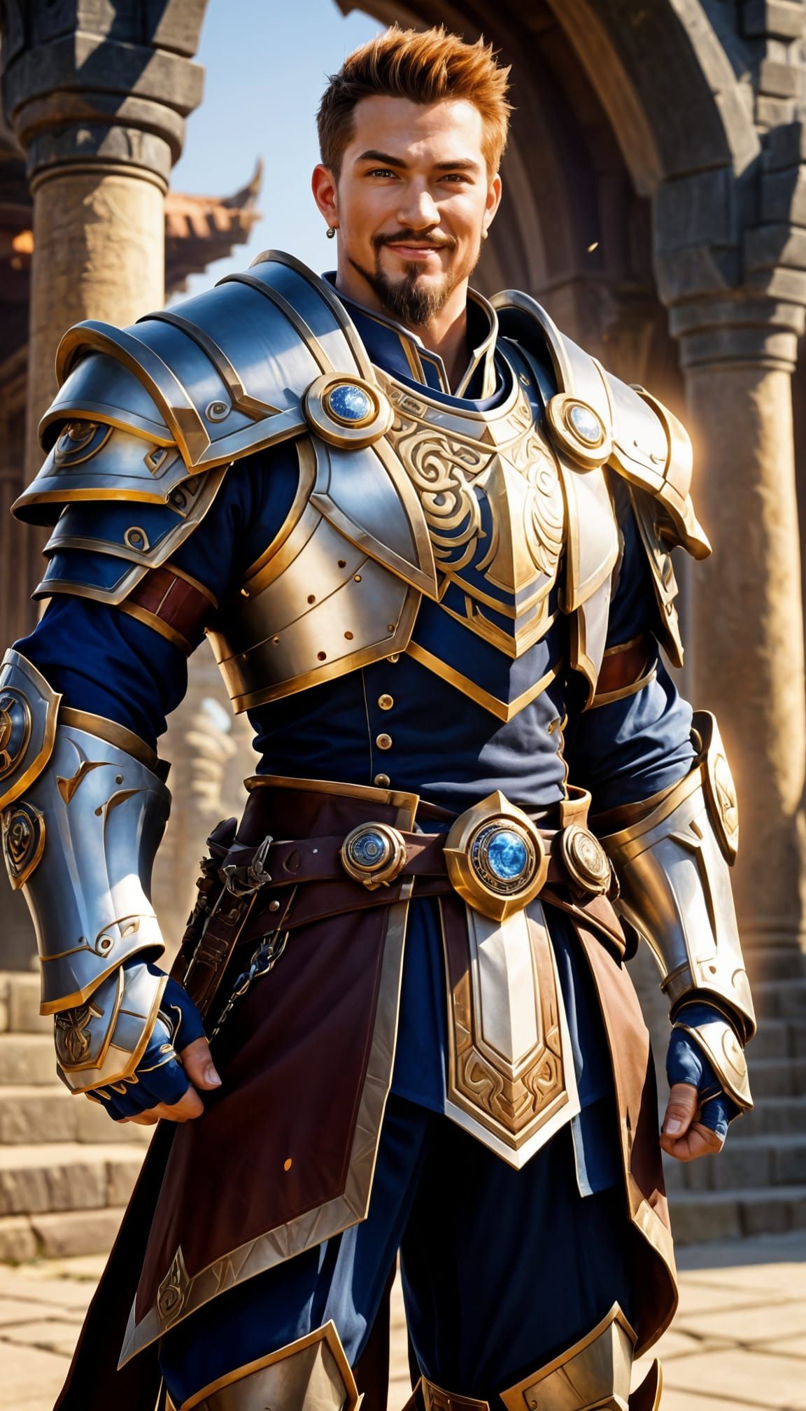 Young Paladin in Warcraft Style Light Armor