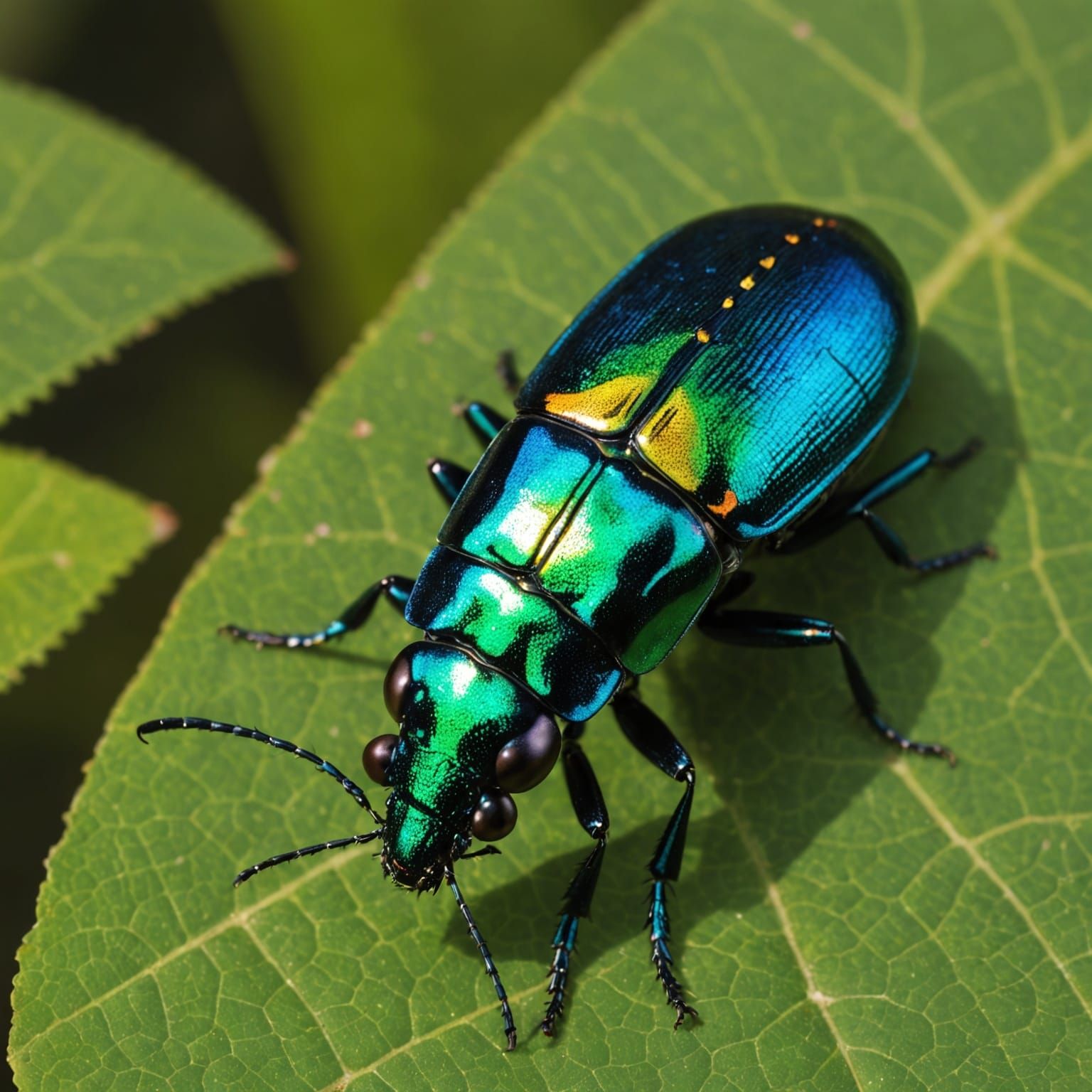Vibrant Jewel Beetle in Macro Detail